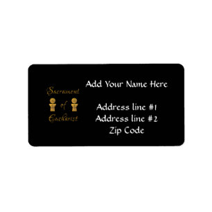 Golden Sacrament of Eucharist Host and Chalice Label