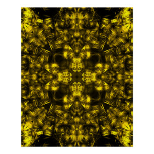 Golden Sacred Energy Fractal Art Poster