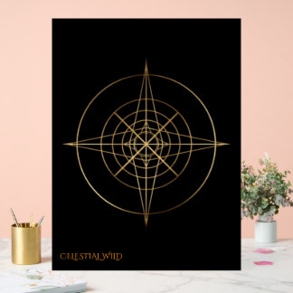Golden Sacred Geometry Acrylic Wedding Sign