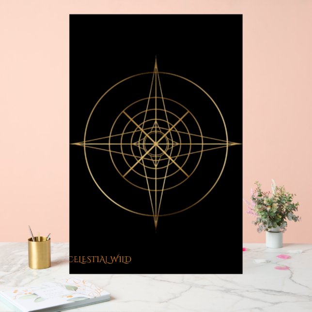 Golden Sacred Geometry Acrylic Wedding Sign (Wedding)