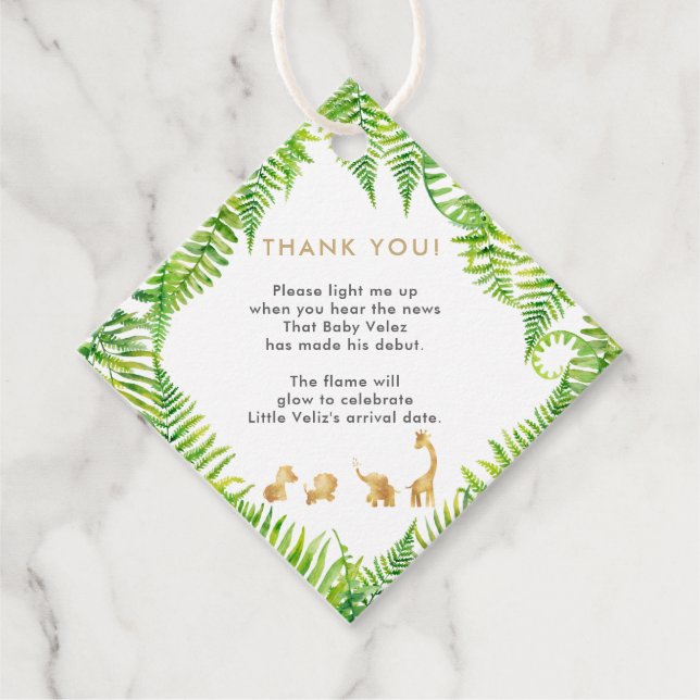 Golden Safari Candle Favour Tags (Front)