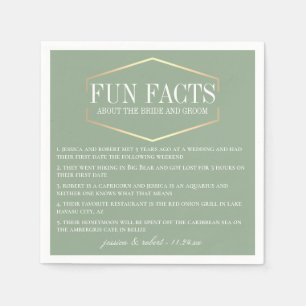 Golden Sage Green Fun Facts Personalised Napkin