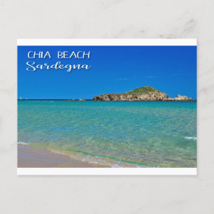 golden sand beach with turquoise water in Italy Postcard