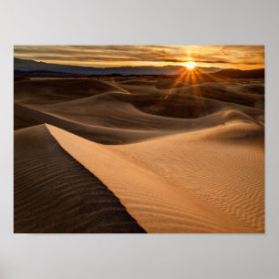 Golden Sand dunes, Death Valley, CA Poster
