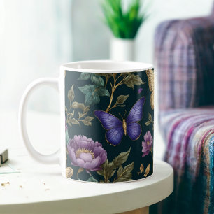 Golden Saphir Butterflies & Glitter Floral Delight Coffee Mug
