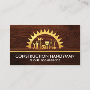 Golden Saw Handyman Tools Timber Business Card
