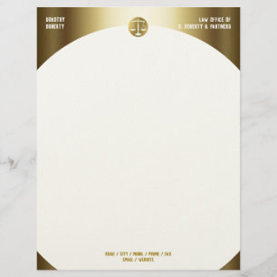 Golden Scales of Justice   LAW OFFICE Custom Letterhead