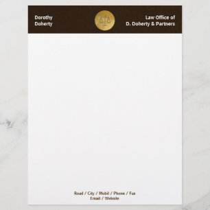 Golden Scales of Justice   LAW OFFICE Letterhead