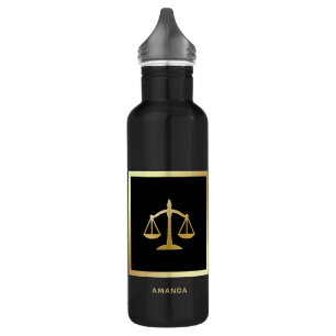 Golden Scales of Justice Law Theme Design 710 Ml Water Bottle