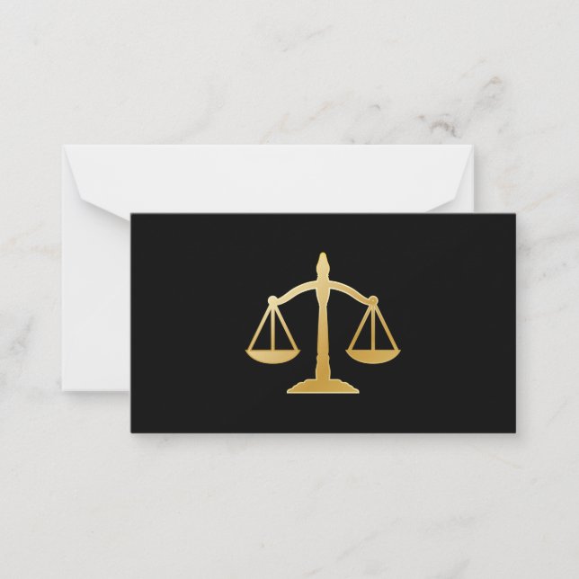 Golden Scales of Justice Law Theme Design Card (Front)