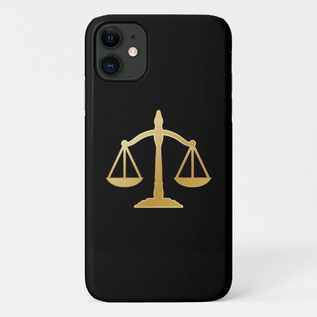 Golden Scales of Justice Law Theme Design Case-Mate iPhone Case (Back)