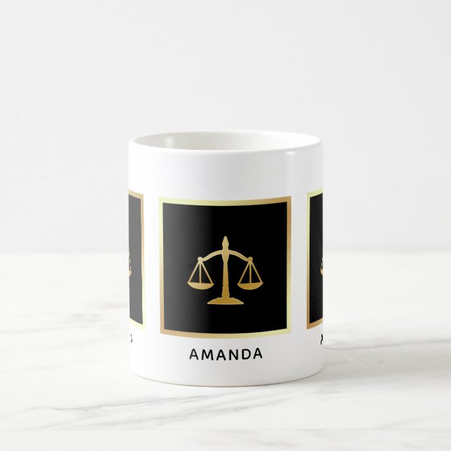 Golden Scales of Justice Law Theme Design Coffee Mug (Center)
