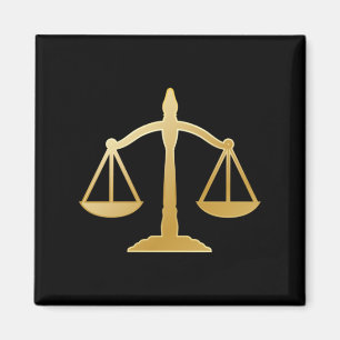 Golden Scales of Justice Law Theme Design Magnet