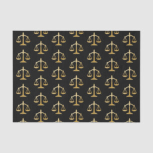 Golden Scales of Justice Law Theme Design Tissue Paper