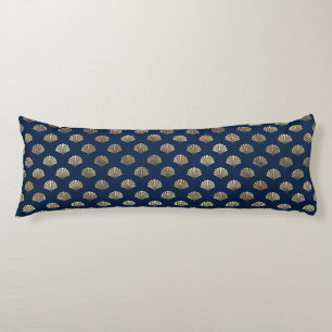 Golden Scallops on Blue Body Cushion