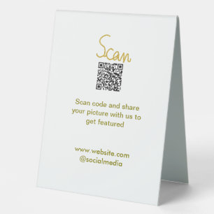 Golden Scan QR code glitter simple elegant calligr