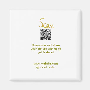 Golden Scan QR code glitter simple elegant calligr Magnet