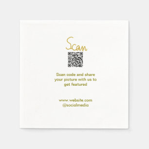 Golden Scan QR code glitter simple elegant calligr Napkin
