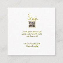 Golden Scan QR code glitter simple elegant calligr