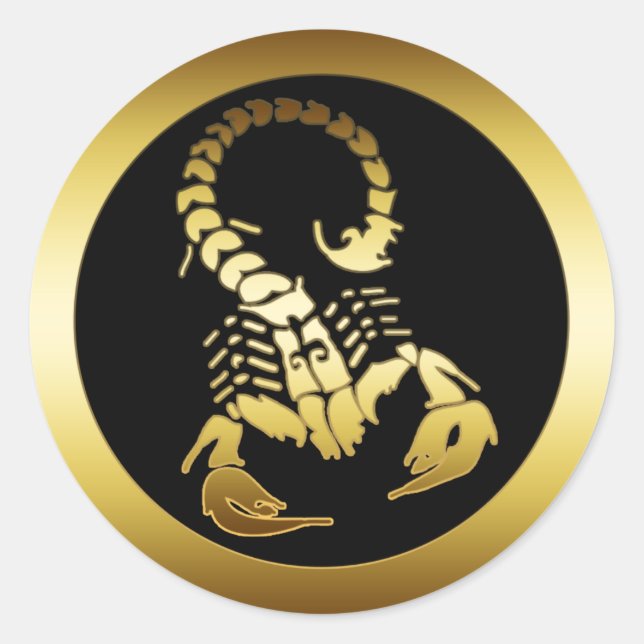 GOLDEN SCORPION CLASSIC ROUND STICKER (Front)