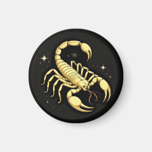 Golden Scorpion Zodiac Design with Ornamens Magnet