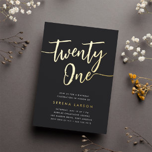 Golden Script 21st Birthday Party