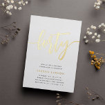 Golden Script 40th Birthday Party<br><div class="desc">Celebrate her milestone birthday with these chic 30th birthday party invitations featuring "forty" in modern gold foil hand sketched script lettering. Personalise with your party details beneath. A unforgettable,  luxe choice for fabulous 40th birthday celebrations.</div>