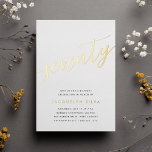 Golden Script 70th Birthday Party<br><div class="desc">Celebrate her milestone birthday with these chic 70th birthday party invitations featuring "seventy" in modern gold foil hand sketched script lettering. Personalise with your party details beneath. A unforgettable,  luxe choice for fabulous 70th birthday celebrations.</div>