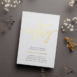 Golden Script 80th Birthday Party<br><div class="desc">Celebrate her milestone birthday with these chic 80th birthday party invitations featuring "eighty" in modern gold foil hand sketched script lettering. Personalise with your party details beneath. A unforgettable,  luxe choice for fabulous 80th birthday celebrations.</div>