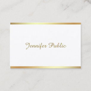 Golden Script Calligraphy Beautiful Modern Unique Business Card
