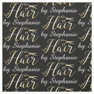 Golden Script Scissors Hairstylist Hair Salon Fabric