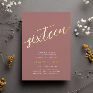 Golden Script Sweet 16 Birthday Party