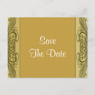 Golden Scrolls 50th Wedding Anniversary Announcement Postcard