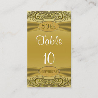 Golden Scrolls 50th Wedding Anniversary Place Card