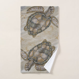 Golden Sea Turtle Hand Towel