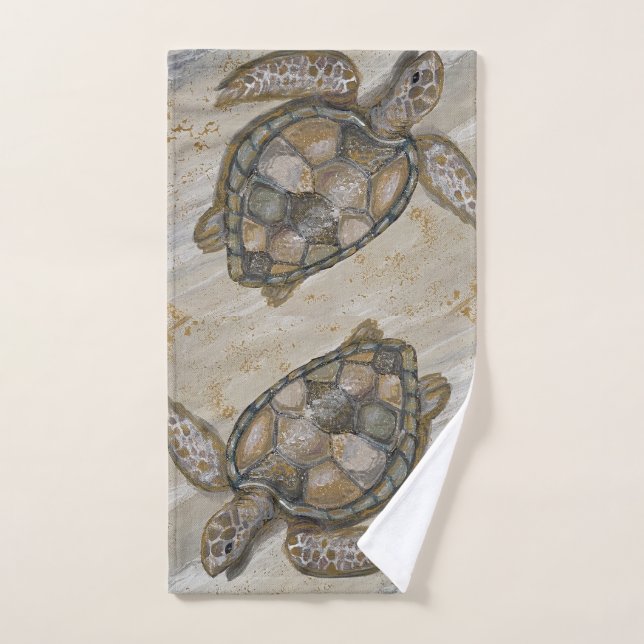 Golden Sea Turtle Hand Towel (Hand Towel)