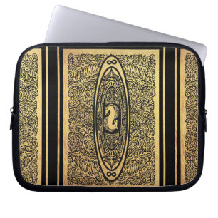 Golden Seahorse Mandala – Ornate Infinity Design Laptop Sleeve