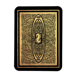 Golden Seahorse Mandala – Ornate Infinity Design Magnet