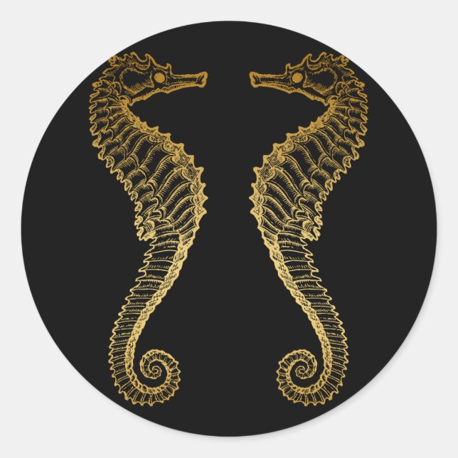 Golden Seahorse Sticker (Front)