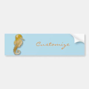 Golden Seahorse Thunder_Cove Bumper Sticker