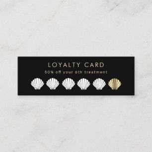 golden seashell black loyalty card