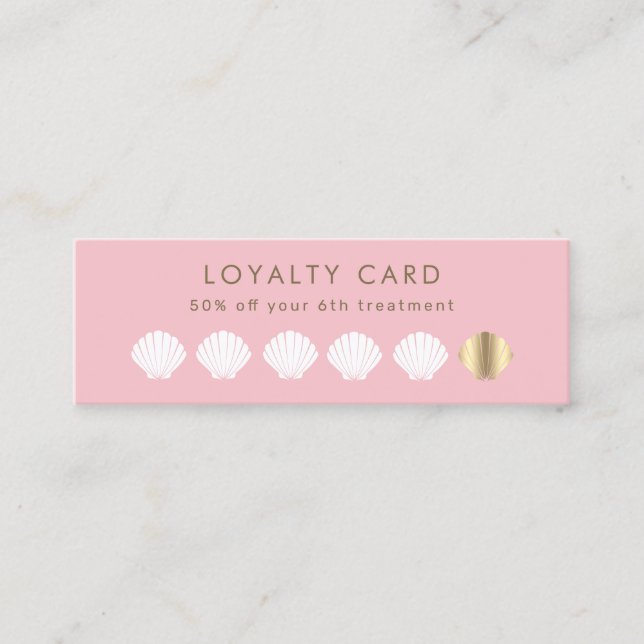 golden seashell pink loyalty card (Front)