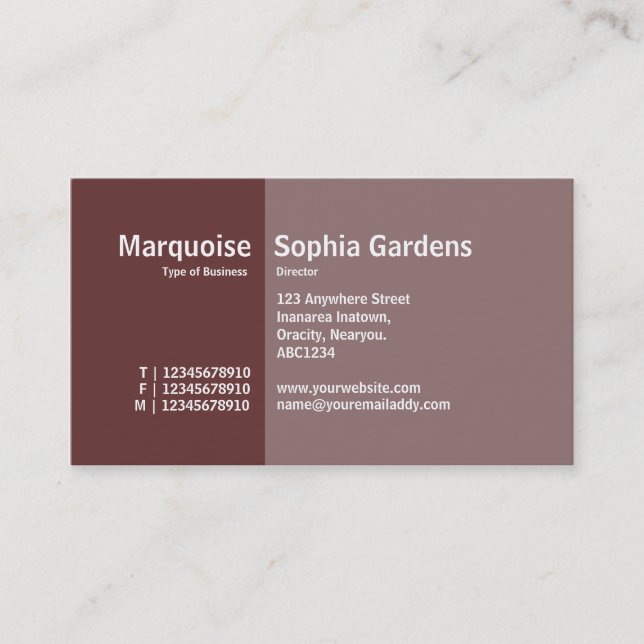 Golden Section 10 Business Card (Front)