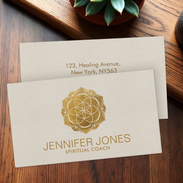 Golden Seed of life in lotus Business Card (Creator Uploaded)