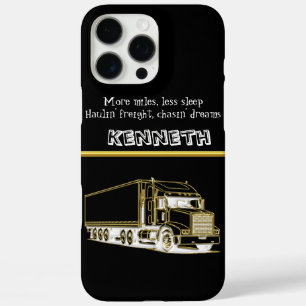 Golden Semi-Truck Art Design iPhone 16 Pro Max Case