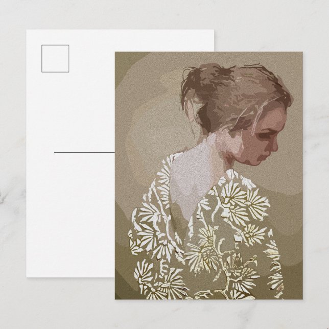 Golden Serenity – A Portrait of Reflection Postcard (Front/Back)