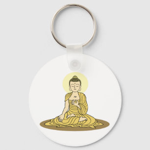 Golden Serenity Buddha Keychain