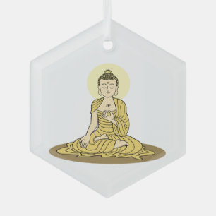 Golden Serenity Buddha Ornament 