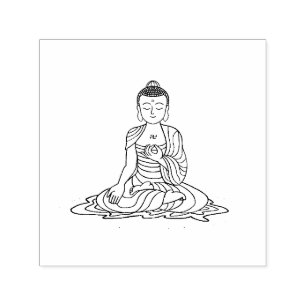 Golden Serenity Buddha Self-inking Stamp