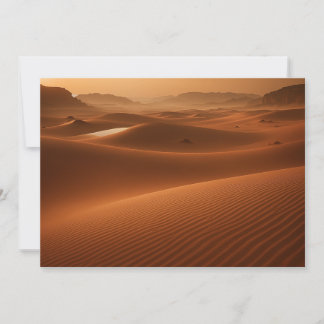 Golden Serenity — Desert Landscape at Sunset Invitation